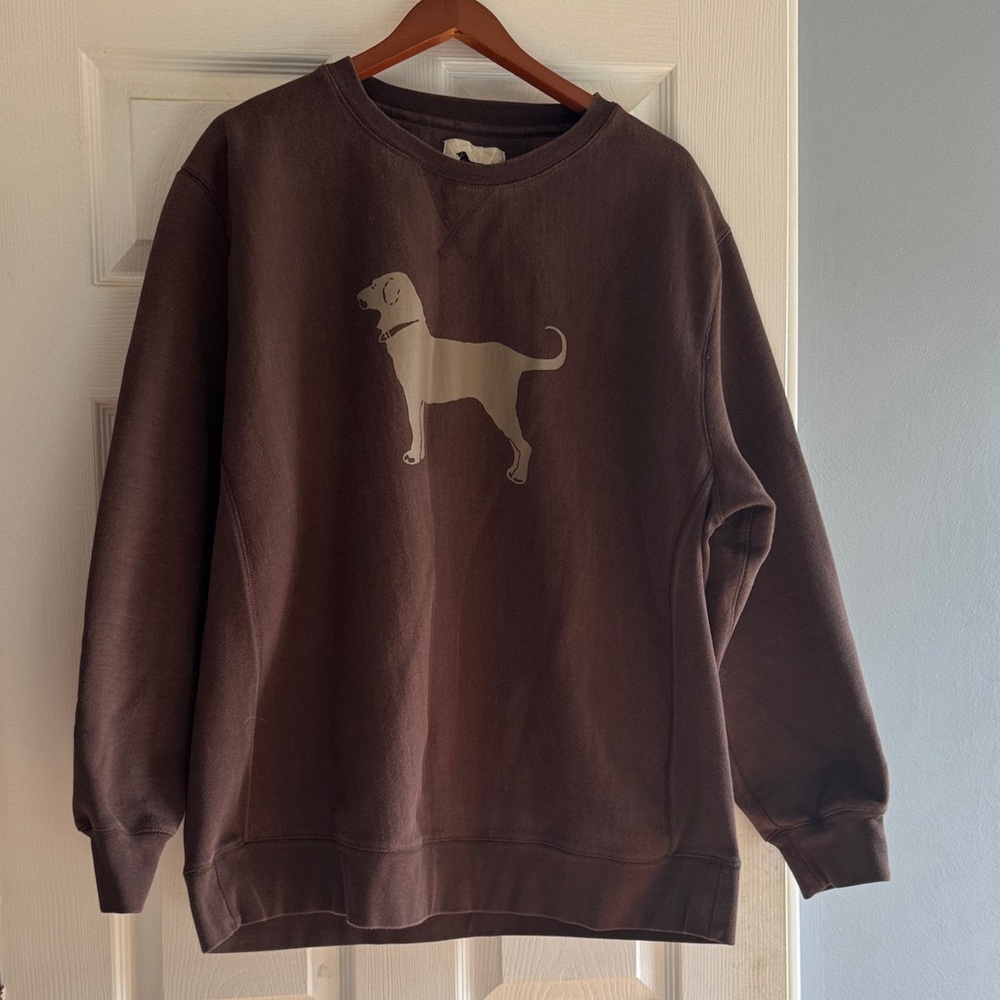 The Black Dog Brown Crewneck Sweatshirt with Cream Label